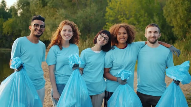 Group of charity volunteers